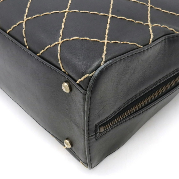 Chanel Wild Stitch Tote Bag Leather Black - Picture 3 of 9